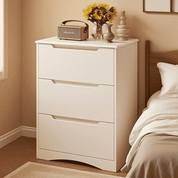 Asofer 3 Drawer Dresser, Wood Chest Drawers for Bedroom, Living Room, Drawers Dresser Bedside Nightstand