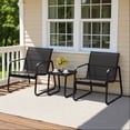 thumbnail image 1 of Asofer 3-Piece Outdoor Patio Furniture Set with Glass Table, Bistro  Chairs Set for Poolside, Porch, Lawn, Black, 1 of 9
