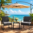 thumbnail image 1 of Patio Furniture Set on Sale, All-Weather Outdoor Rattan Bistro Wicker Chairs with Glass Table for Lawn, Poolside, Porch, Gray, 1 of 8