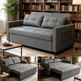 thumbnail image 1 of Asofer Sofa Bed, Loveseat Sofabed with Pull Out Couch, 3 in 1 Linen Fabric Futon Couches for Living Room Furniture, Small Full Size (Dark Grey), 1 of 11