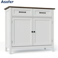 thumbnail image 1 of Asofer 35'' Buffet Cabinet with Adjustable Shelf, 2 Door, 2 Drawer, Modern Coffee Bar for Kitchen, Dining Room, Retro, 1 of 11