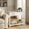 thumbnail image 1 of Asofer 39" Console Table with Open Storage, Long Sofa Table with 2 Drawers for Entryway, Hallway, Corridor, Front Hall, White, 1 of 8