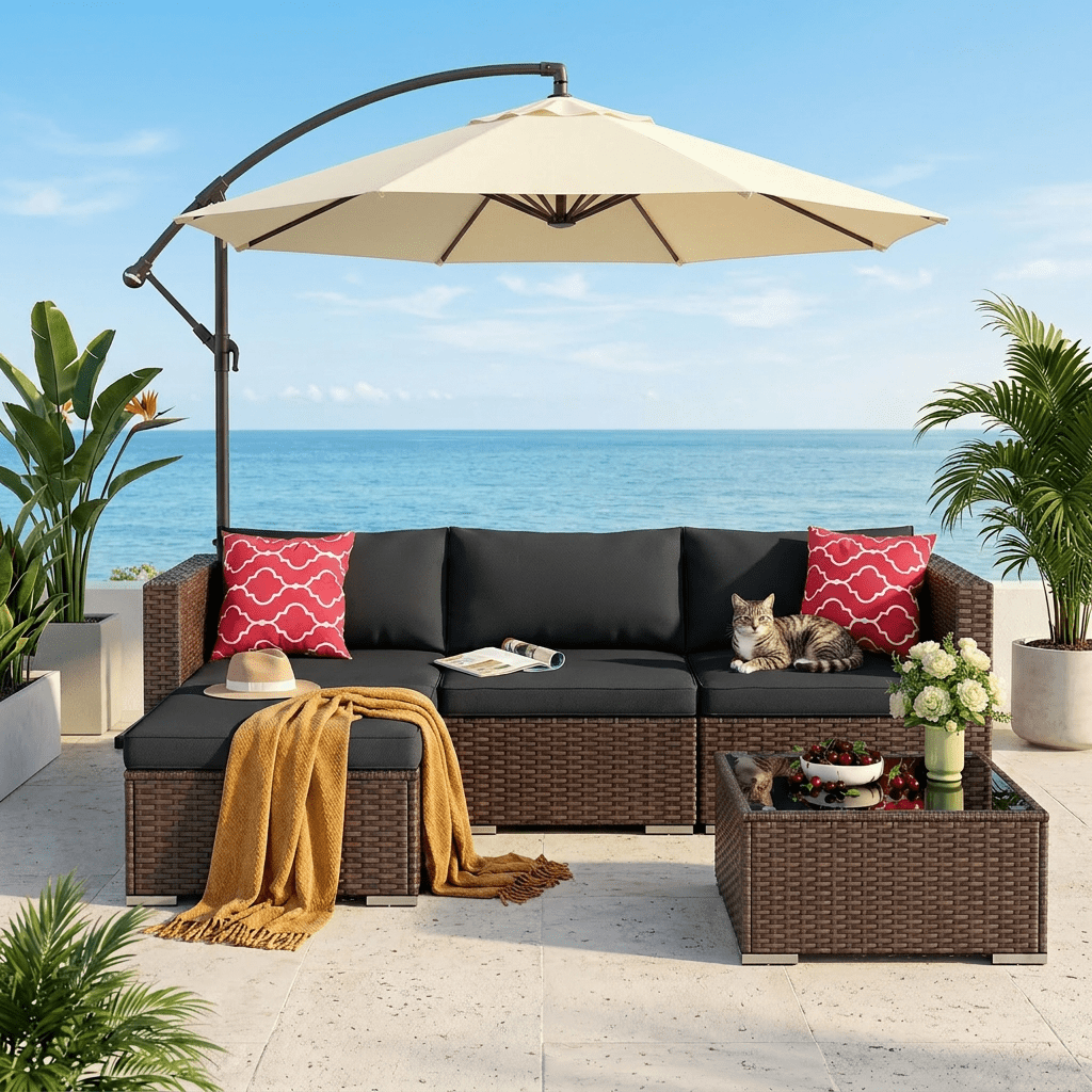 Patio Furniture Set on Sale, Outdoor Conversation Set with Rattan Chair & Coffee Table for lawn, Yard, Poolside