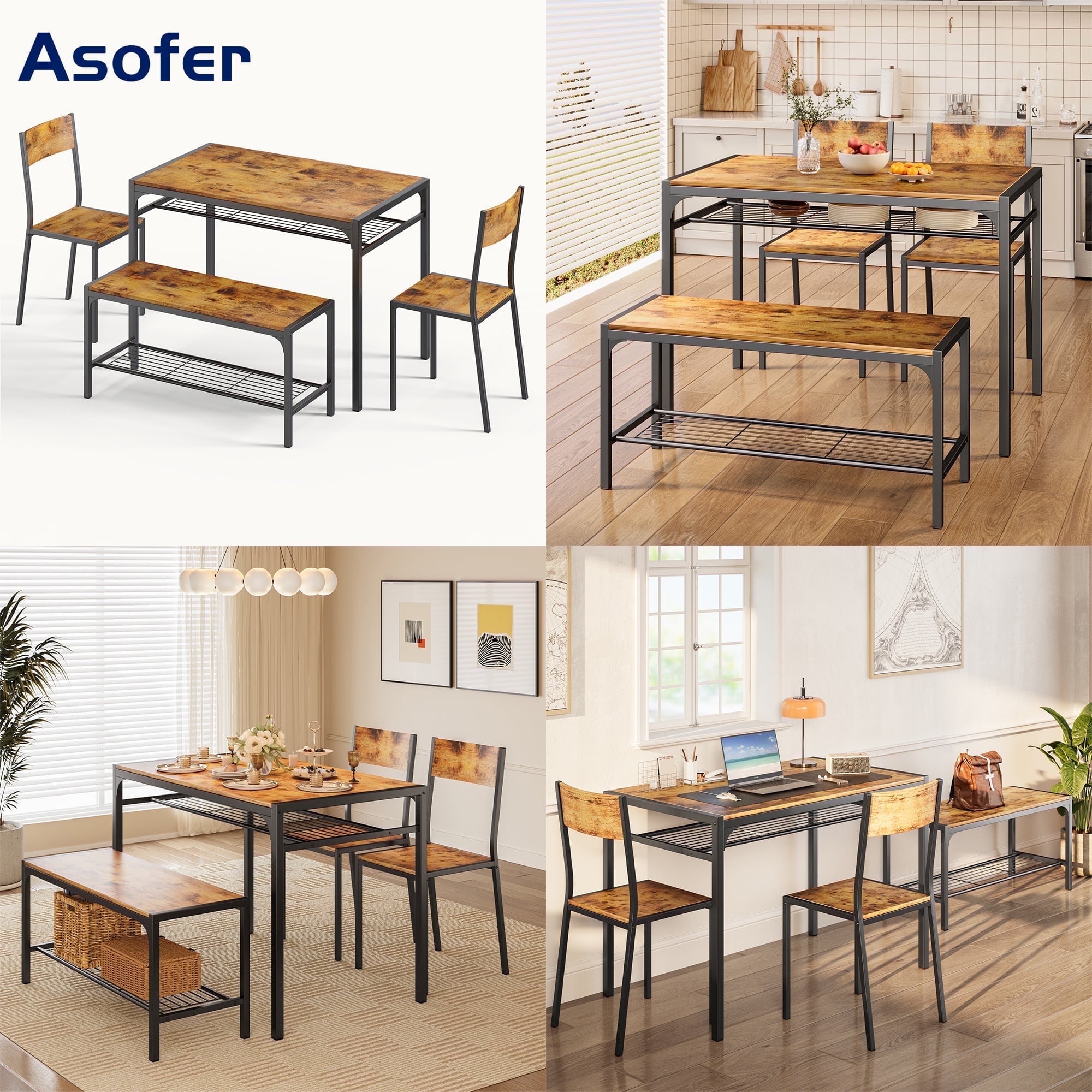 Dining Table Set for 2, Small Kitchen Table with 2