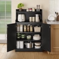 thumbnail image 1 of Asofer 40" H Pantry Cabinet, Freestanding Floor Cupboard with 2 Doors, 2 Adjustable Shelves for Kitchen, Living Room, Black, 1 of 6