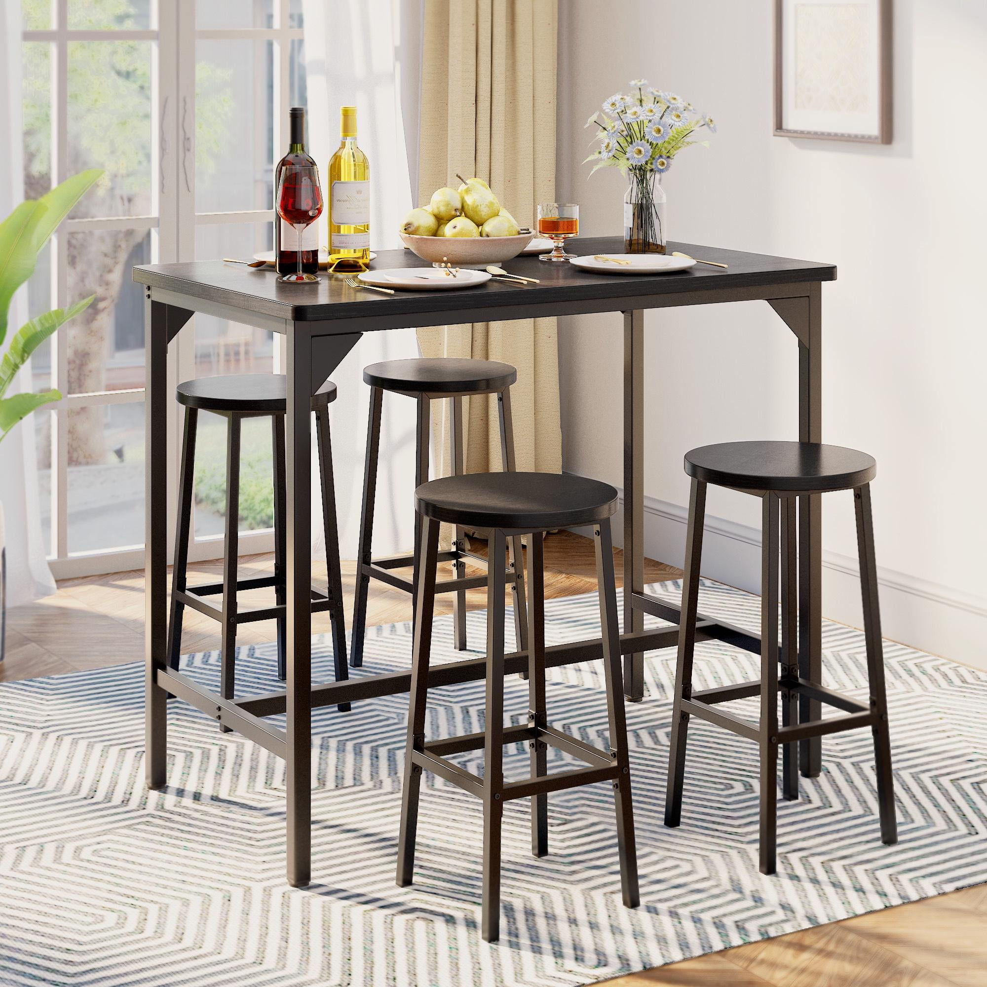 Asofer 3 Piece Dining Room Table Set, Black Bench Table Set, Kitchen Table Set for Corner Breakfast Nook