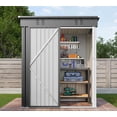 thumbnail image 1 of Asofer 5' x 3' FT Outdoor Storage Metal Shed, Small Shed with 2 Lockable Door, Dark Gray, 1 of 6