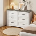 thumbnail image 1 of Asofer 6 Drawer Dresser, Chest of Drawers for Bedroom with Metal Handle, for Living Room, Cloakroom, Gray, 1 of 5