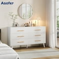 Asofer 6Drawer Wood Dresser, Storage for Clothes & Toys, Bedroom