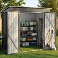 thumbnail image 1 of Asofer 6'x4' Metal Storage Shed – Lockable Garden Tool Shed, Galvanized Steel, Weather Resistant for Backyard/Patio, 1 of 8