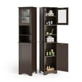 thumbnail image 1 of Asofer 67.1" Tall Bathroom Storage Cabinet with Adjustable Shelves, 2 Doors, for Bathroom, Kitchen, Living Room, Dark Brown, 1 of 10