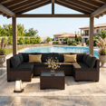thumbnail image 1 of 7 Piece Outdoor Patio Conversation Sets,Asofer Patio Sectional Furniture Set and A Coffee Table for Courtyard,Poolside,Party, 1 of 7