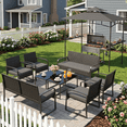 thumbnail image 1 of Asofer Patio Furniture Set, Outdoor Rattan Conversation Set include BBQ Canopy for Backyard, Garden, Deck, and Parties, 1 of 12