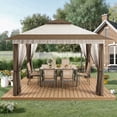 thumbnail image 1 of Asofer 8 Piece Outdoor Dining Set , Patio Conversation Set With Stackable Textilene Chairs, Table & Gazebo with Mosquito for Backyard, Garden, Deck, and Parties, 1 of 13