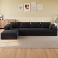 thumbnail image 1 of Asofer Oversized Modular Sectional Sofa, L Shaped Convertible Sectional Sofa with Chaise, Modern Couches for Living Room Apartment Office, No Assembly ,Black, 1 of 8
