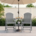 thumbnail image 1 of Asofer Adirondack Chairs Set of 2, Outdoor Adirondack Barstools with Double Connecting Tray Patio Stools Weather Resistant for Outdoor Deck Lawn Pool Backyard, Gray/Blue, 1 of 9