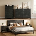 thumbnail image 1 of Asofer Bedroom Furniture Sets, Include Queen Size Bed Frame, 5-Drawer Dresser & 6-Drawer Dresser and 2 Nightstands, Black, 1 of 17