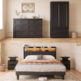thumbnail image 1 of Asofer Bedroom Furniture Sets, Include Queen Size Bed Frame, Wardrobe & 6-Drawer Dresser and 2 Nightstands, 1 of 23