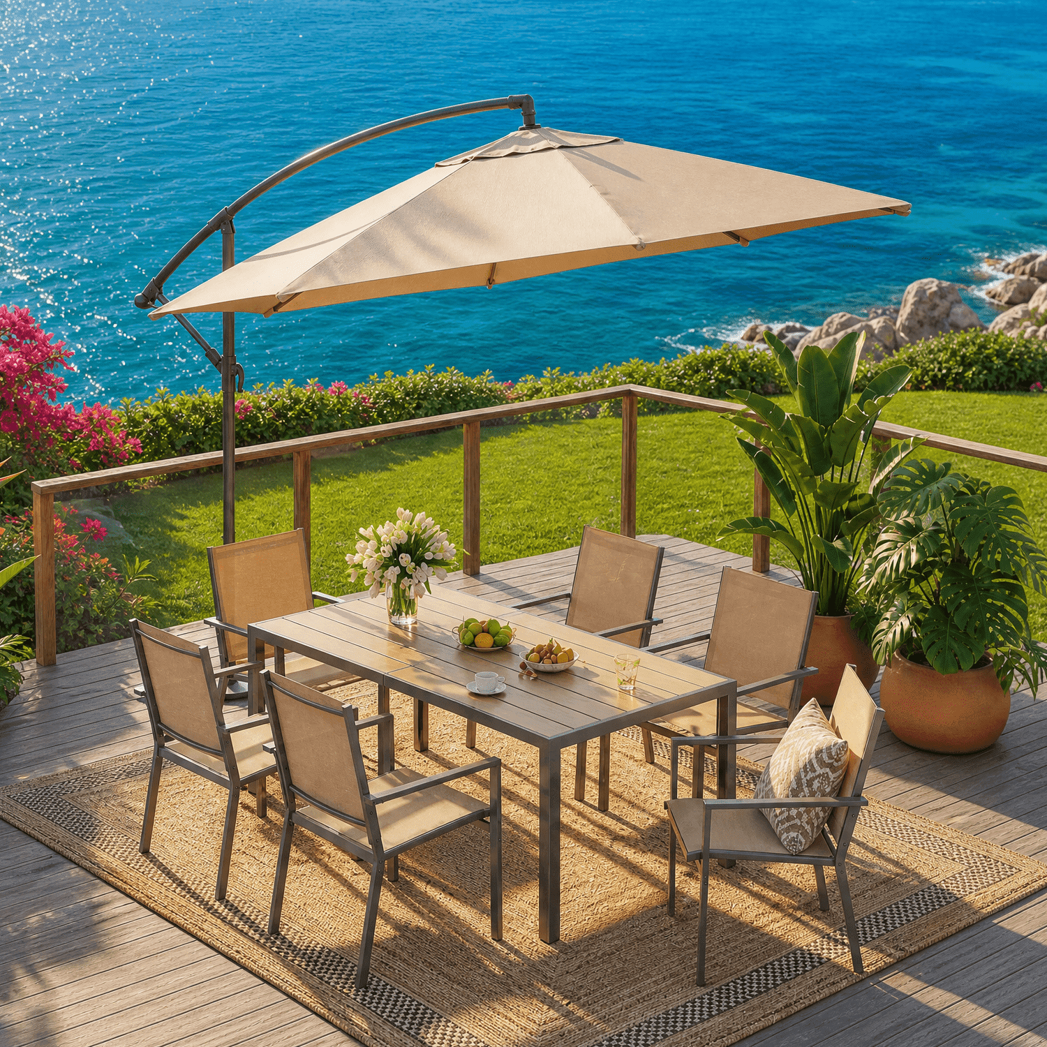 2 piece patio set with umbrella Nice C Umbrella, Outdoor Dinning Set, Patio Furniture Set, Patio Table Chair with Umbrella, Table and Chairs, 4-Piece Garden Furniture Set, Glass Table, Folding Chairs&Umbrella (Grey) Setting up your outdoor space just got easier with this one stop 5 piece patio set bundle Patio Set Small Umbrella Base