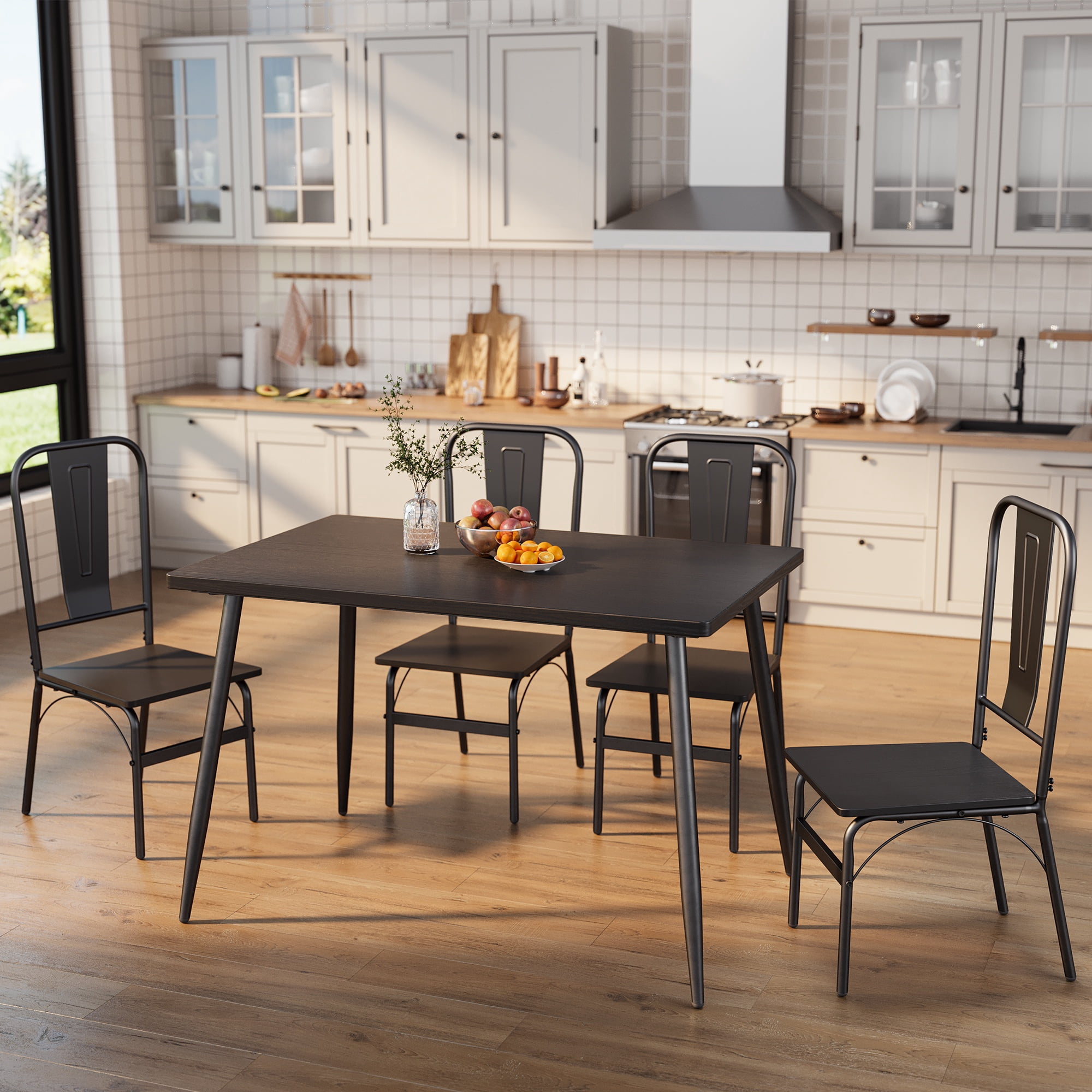 Asofer Dining Table Set for 4, Small Kitchen Table Chairs Set of 4 ...