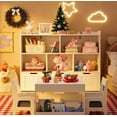thumbnail image 1 of Asofer Kids 4-in-1 Play Furniture Sets, Christmas Gift Toddler Chairs & Multi-Storage Bookshelf, Reversible Whiteboard/Blackboard 3 Movable Drawers, Eco-Friendly Wood for Play Study, White & Gray, 1 of 7