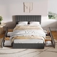 thumbnail image 1 of Asofer Queen Size Bed Frame with 4 Storage Drawer on Wheels, Upholstered Headboard Adjustable, for Home Bedroom, 1 of 13