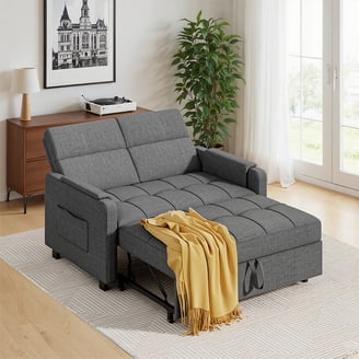 Convertible Pull Love Seat, 3 in 1 Sleeper Sofa Couch Bed, 58” Dark ...