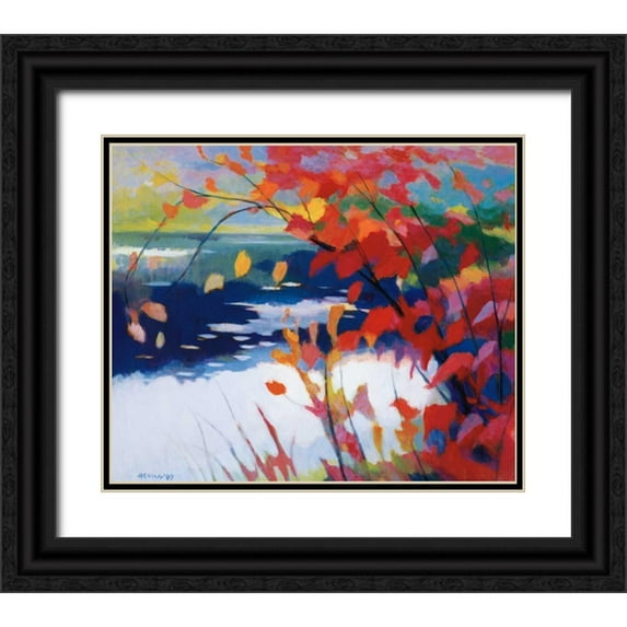 Asoma, Tadashi 17x15 Black Ornate Wood Framed with Double Matting Museum Art Print Titled - Afternoon Calm
