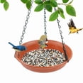 thumbnail image 1 of Asonic NT85868 Hanging Bird Feeder with Hole, Platform Flat Bird Seed Tray for Outdoors - Terracotta, 1 of 1