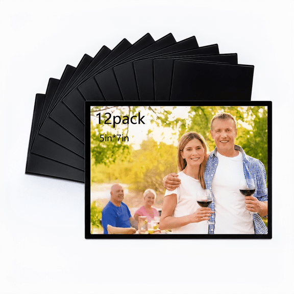 Asoricing 12-Pack Magnetic PVC Photo Frames, 5 x 7 Inches Reusable Picture Frame Magnets for Refrigerator, Locker & Whiteboard, Photo Display for Home or Office