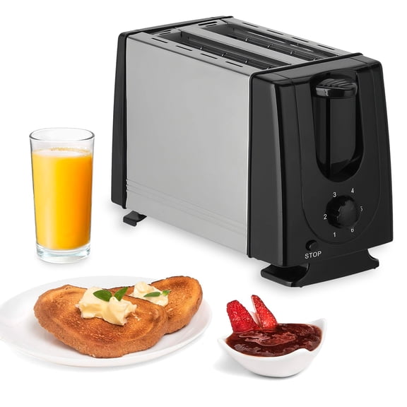 Asoricing 2 Slice Toaster, 6 Toast Settings with Cancel Function, Removable Crumb Tray for Easy Cleaning, Wide Slot Toaster for Breads, Bagels, English Muffins & Waffles