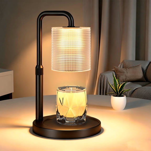 Asoricing Candle Warmer Lamp, Timer Dimmer Adjustable Height for New Home Bedroom, Vintage Home Decor for Scented Jar, Black