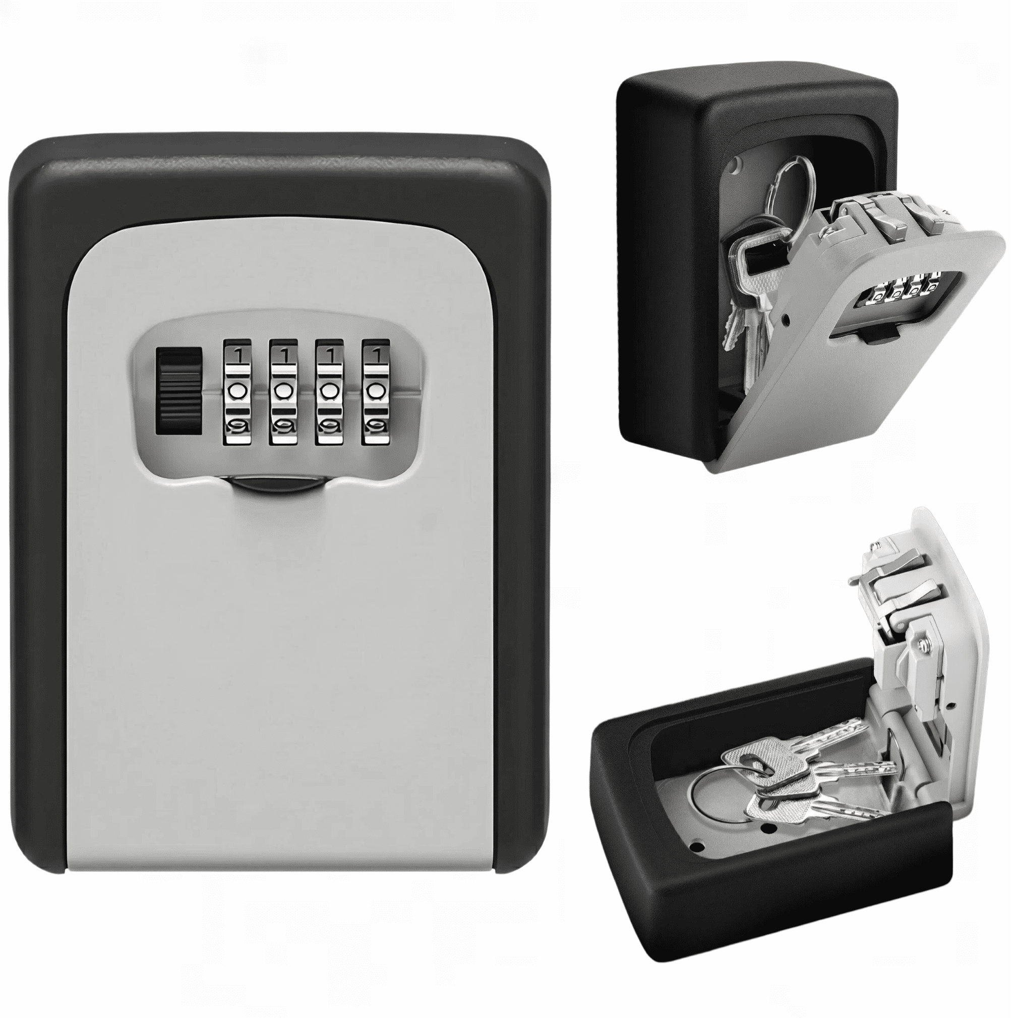 XDeer 122-Key Lock Box Wall Mount Anti-Theft w/Deposit Key Slot & LED Light