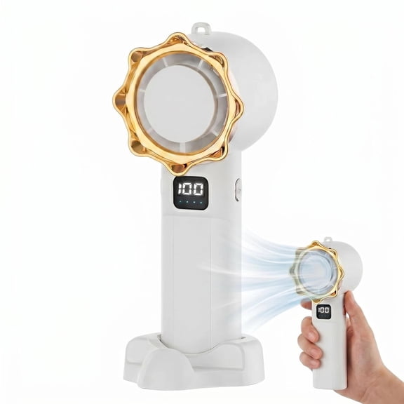 Asoricing Portable Handheld Fan, 100 Speed Turbo Fan, Portable Mini Fan, USB Rechargeable Battery, for Outdoor Activities, Travel, Beach
