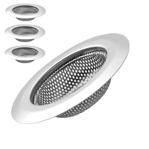 Asoricing Sink Drain Strainer, Kitchen Sink Drain Strainer, Stainless Steel Material, Prevent Blockage, Durable and Long-Lasting, Wide Edge Kitchen Sink Filter (3 Pack)