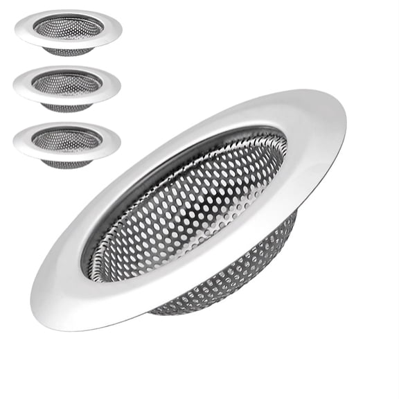 Asoricing Sink Drain Strainer, Kitchen Sink Drain Strainer, Stainless Steel Material, Prevent Blockage, Durable and Long-Lasting, Wide Edge Kitchen Sink Filter (3 Pack)