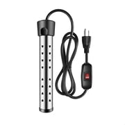 Asoricing Water Heater, 1500W Electric Water Heater, Stainless Steel Texture, Home and Office Travel Heater Suitable for Pools, Black