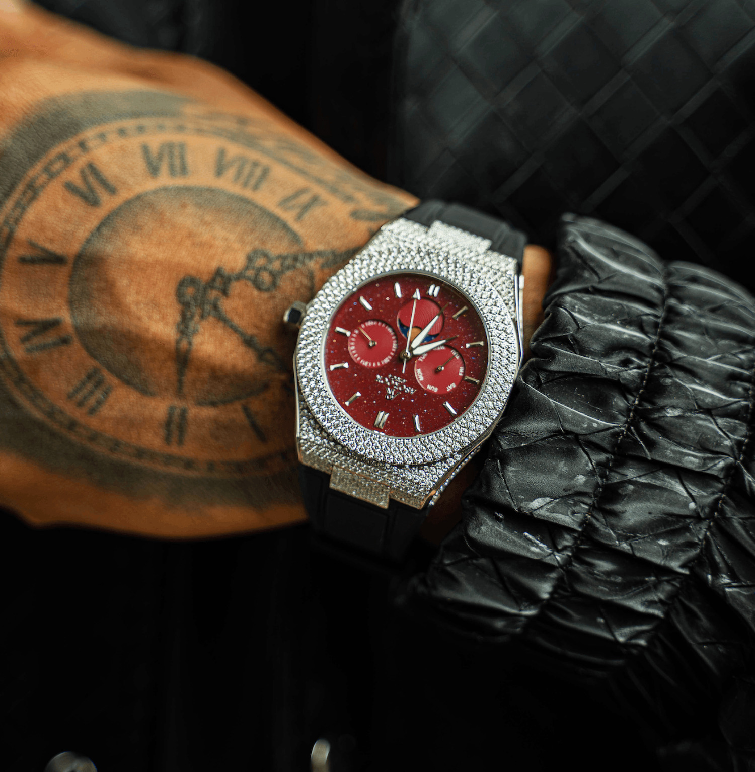 Asorock Watches Iced Transporter Small Diamond Bezel Rubber Strap Mens watch Iced transporter - Big diamond bezel - rubber strap  main image 2