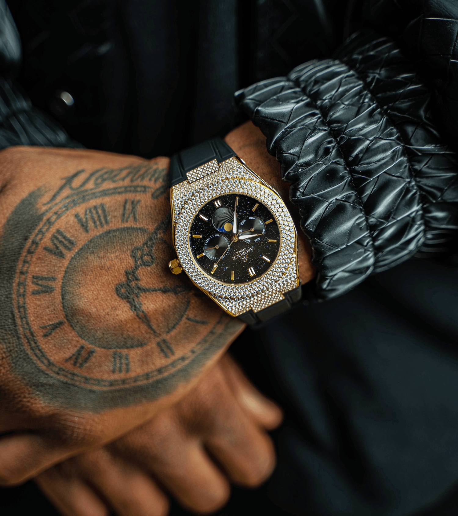 Asorock Watches Iced Transporter Small Diamond Bezel Rubber Strap Mens watch Iced transporter - Big diamond bezel - rubber strap  main image 3