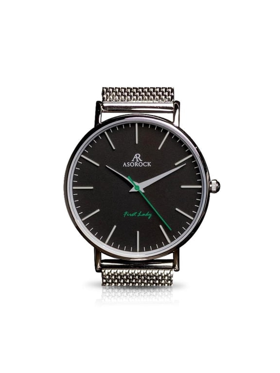 Watches Luxury Women’s Firstlady Silver/Black Wristwatch | Mesh Strap Band with one Click Switch to a Leather Watch Band | 38mm Analog Watch | Japanese Quartz Movement