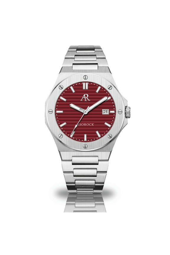 watches | Silver/Red Mansa | 42mm homage mens watch