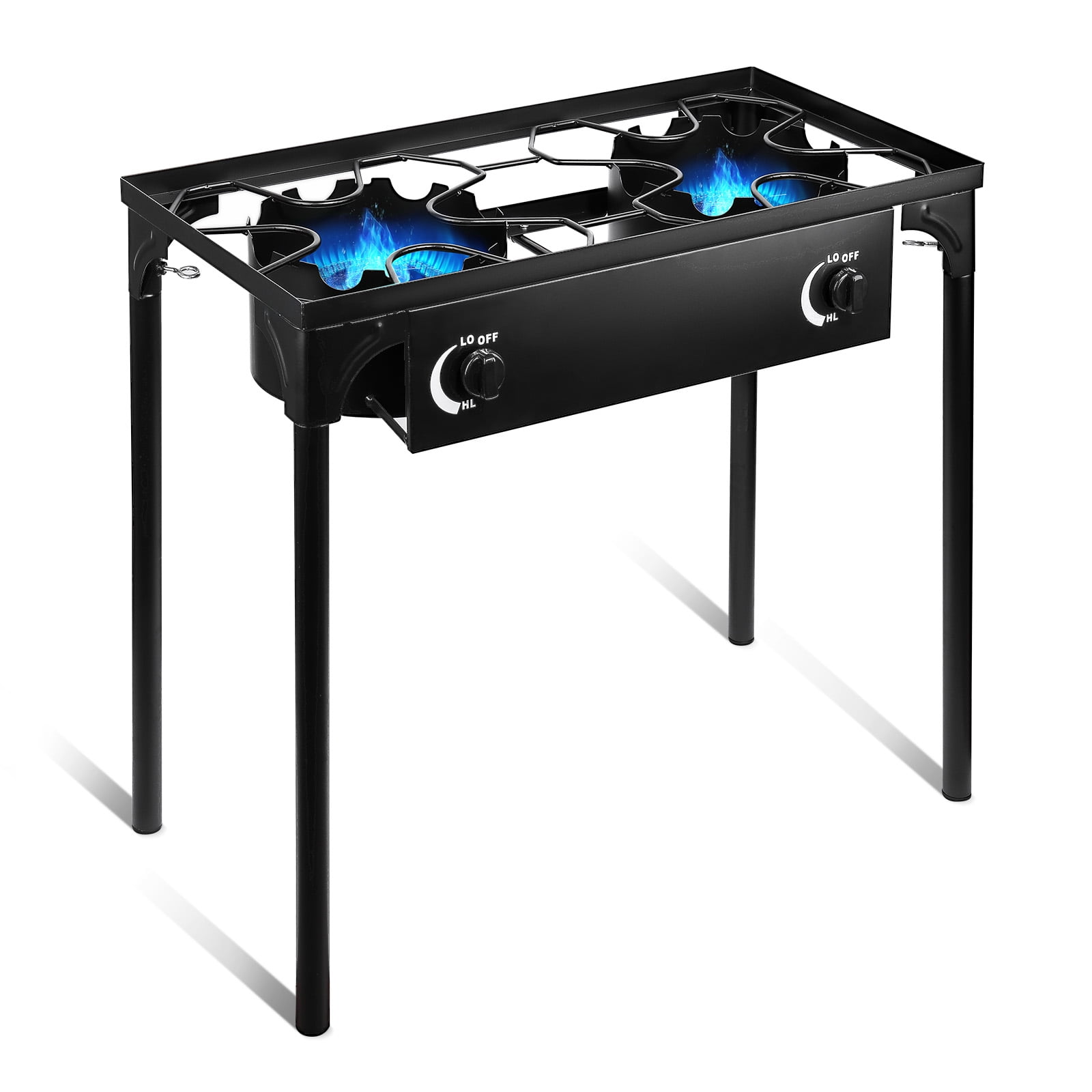 Asotewt High-Pressure Dual Propane Burner, Outdoor Camping Stove ,Two-Burner Model,Black