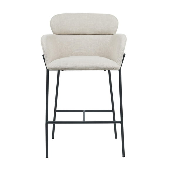 Asotin Fabric Upholstered Counter Stools with Footrest In Beige