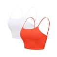 thumbnail image 1 of Asoul 2 Packs Camisole for Women Cotton Adjustable Strap Crop Undershirts With Shelf Bra Tank Tops in Summer, 1 of 5