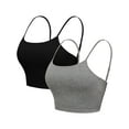 thumbnail image 1 of Asoul 2 Packs Camisole for Women Cotton Adjustable Strap Crop Undershirts With Shelf Bra Tank Tops in Summer, 1 of 6