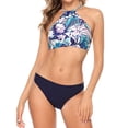 thumbnail image 1 of Asoul Animal Printed Halter High Neck Bikini Sets For Women Cross Back Swimsuit, 1 of 5
