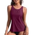 thumbnail image 1 of Asoul Mesh High Neck Tankini Tops for Womens Flowy Swimsuit Tops Only Slim Fit Swim Tank Tops(No Bottoms), 1 of 9