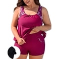 thumbnail image 1 of Asoul Plus Size Tankini Swimsuit for Womens Two Piece Tankini Tops with Shorts and Pockets Tummy Control Swimsuit, 1 of 10