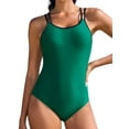 thumbnail image 1 of Asoul Professional One Piece Swimsuit for Womens Double Straps Slimming Bathing Suits Crossed Back Swimwear, 1 of 6