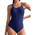 thumbnail image 1 of Asoul Professional One Piece Swimsuit for Womens Double Straps Slimming Bathing Suits Crossed Back Swimwear, 1 of 6